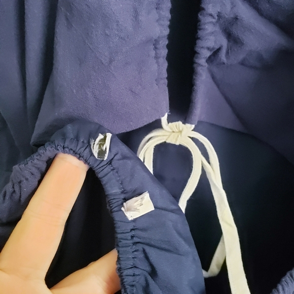 Baltic Born Odette Navy And White Tiered Open Back Midi Dress - Picture 7 of 7